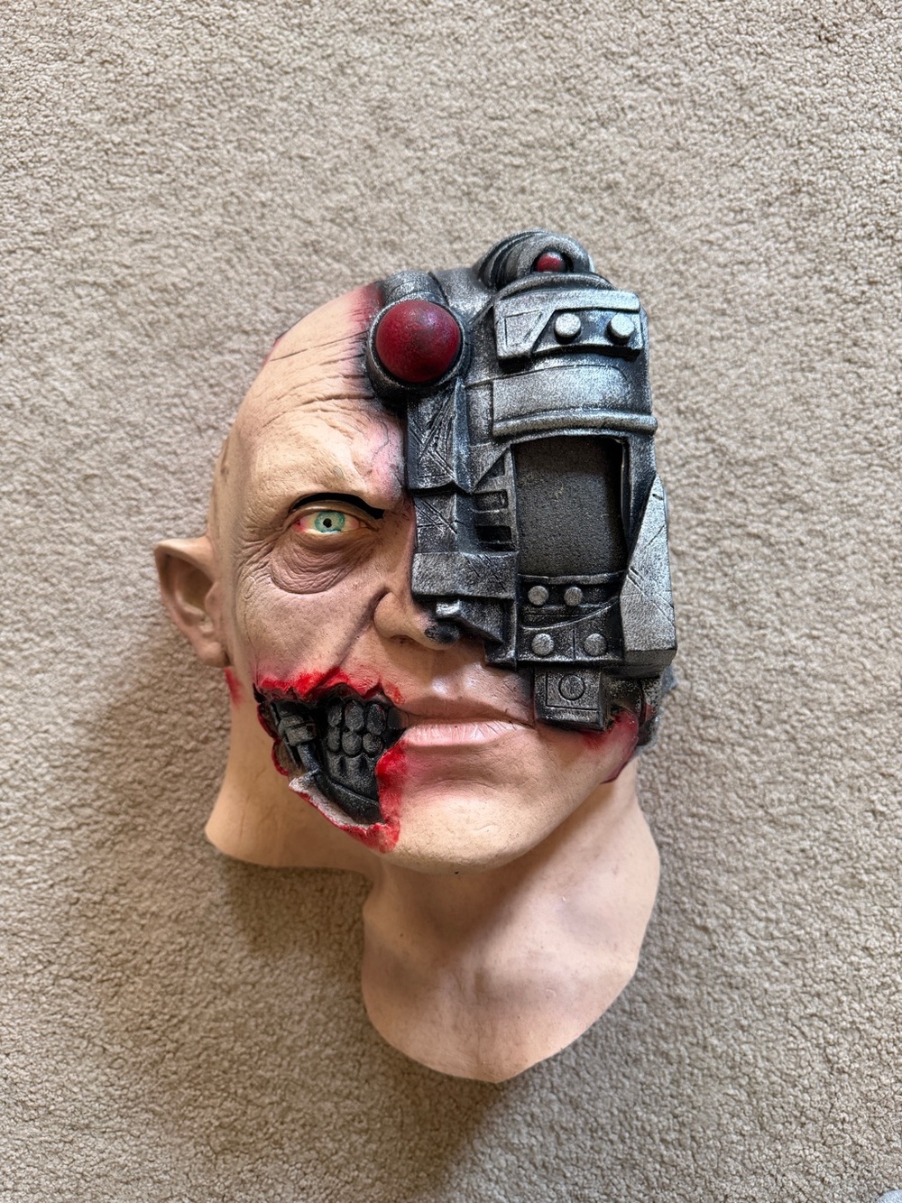 Animated Cyborg Full Face Halloween Costume Mask Rubber Latex RARE COOL Cosplay